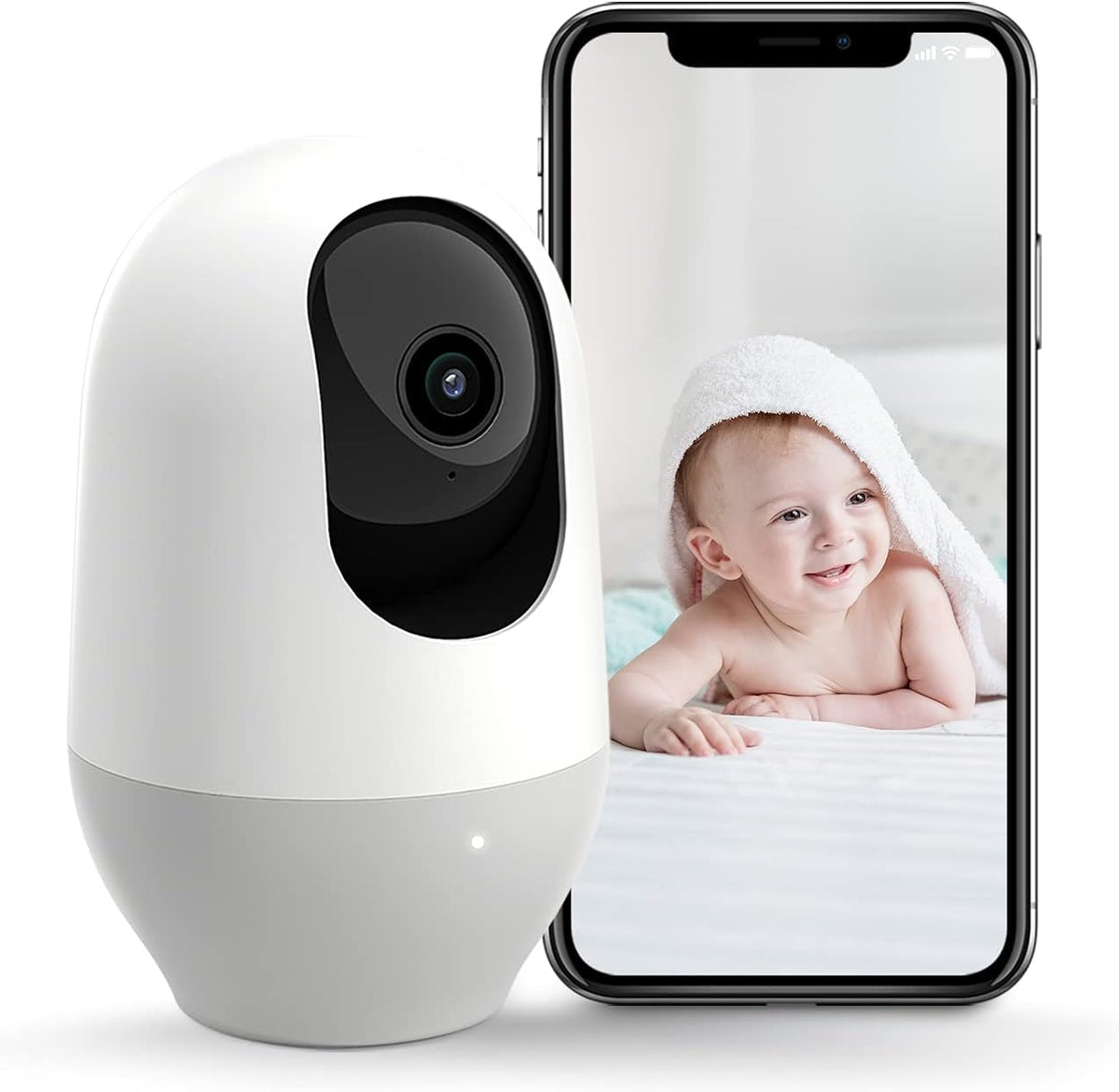 nooie Security Indoor Camera for Home, 2K 360° WiFi Baby&Pet Monitor Cam