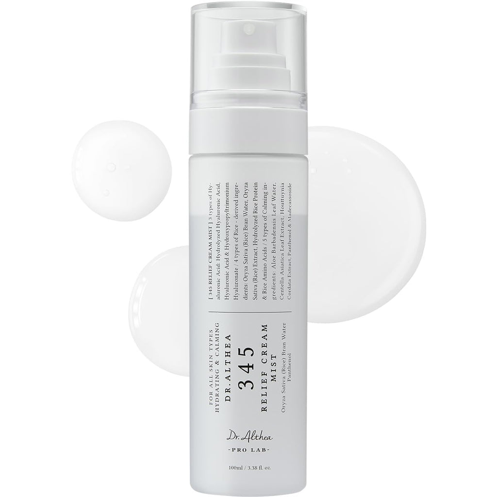 Dr.Althea 345 Relief Cream Mist, Korean Vegan Skin Care, 3.38 Fl Oz