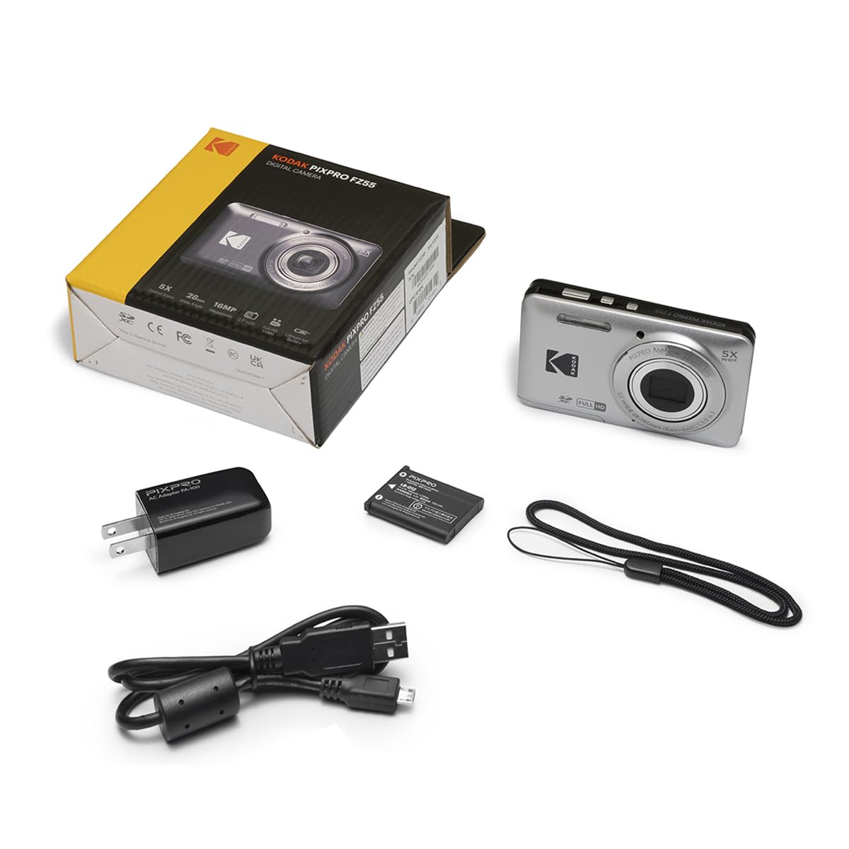 Kodak PIXPRO FZ55-BK 16MP CMOS Sensor Camera 5X Optical Zoom 28mm Wide