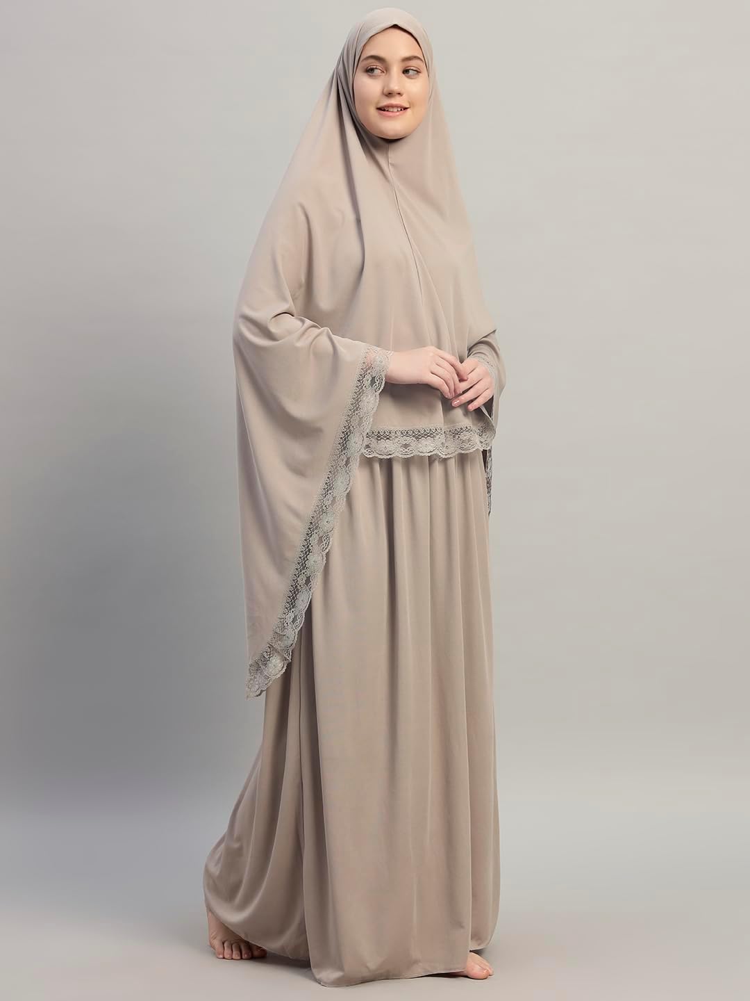 Women's Two-Piece Islamic Prayer Dress – Jilbab Abaya Set, Modest Prayer Outfit for Muslim Women, Umrah & Ramadan Essentials