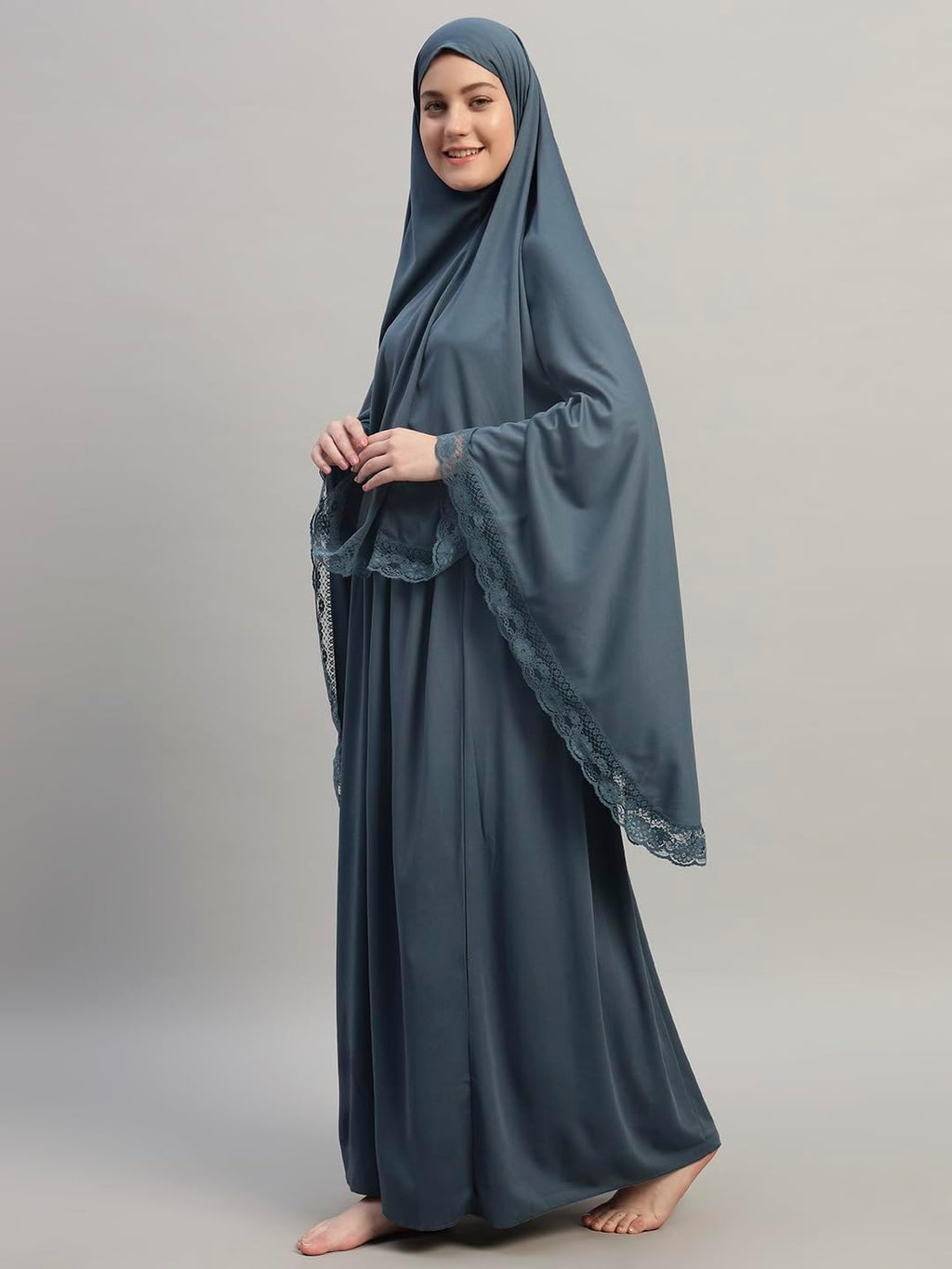 Women's Two-Piece Islamic Prayer Dress – Jilbab Abaya Set, Modest Prayer Outfit for Muslim Women, Umrah & Ramadan Essentials