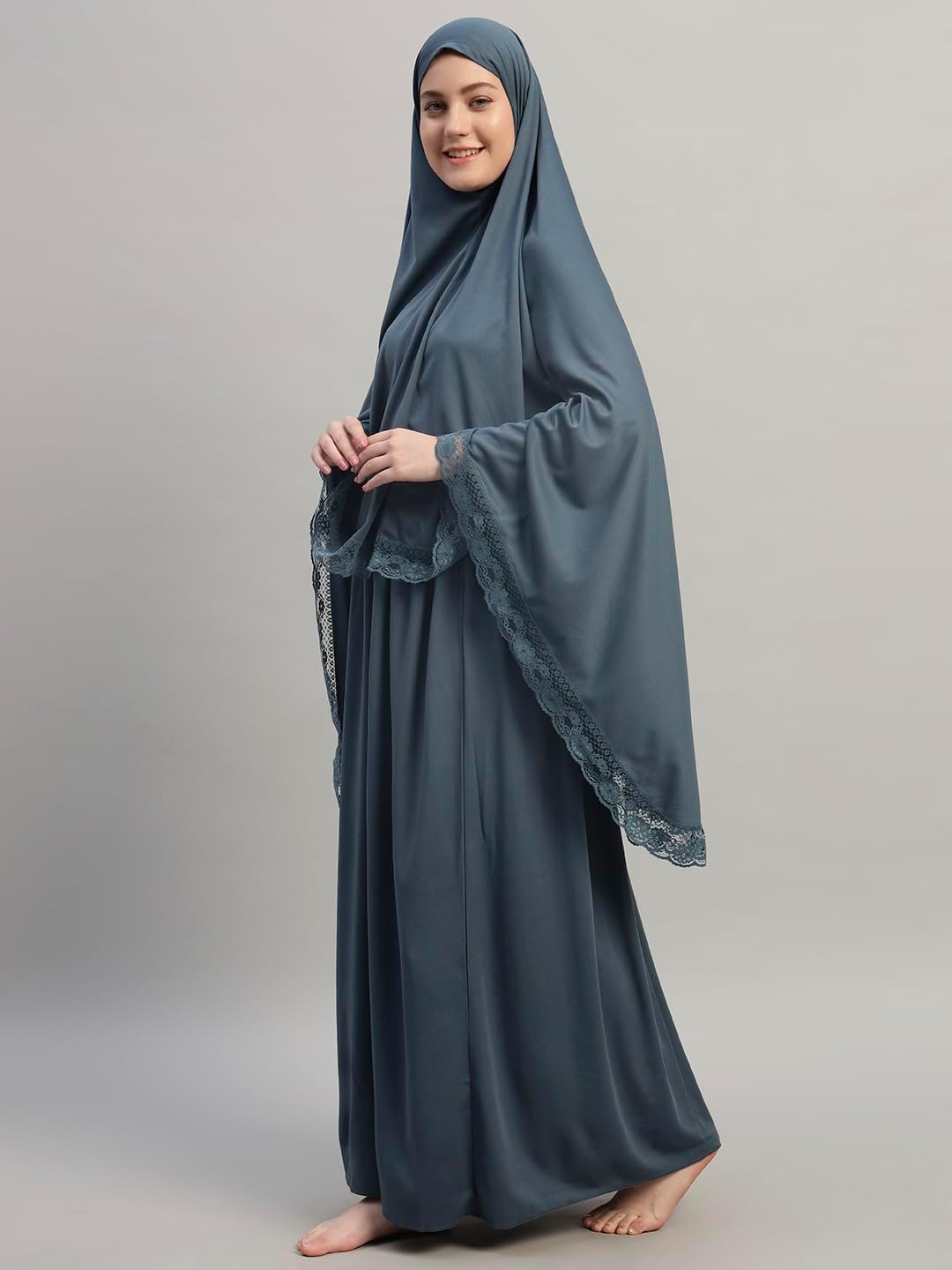 Women's Two-Piece Islamic Prayer Dress – Jilbab Abaya Set, Modest Prayer Outfit for Muslim Women, Umrah & Ramadan Essentials
