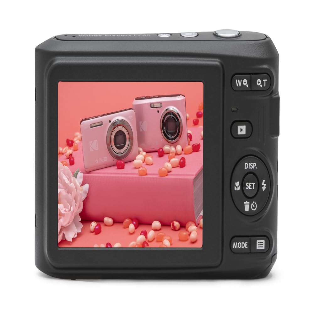 KODAK PIXPRO FZ45 16MP Compact Digital Camera, 4X Optical Zoom, AA, Red