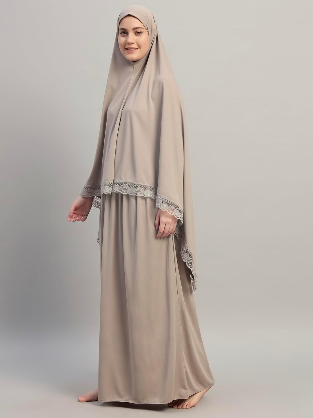 Women's Two-Piece Islamic Prayer Dress – Jilbab Abaya Set, Modest Prayer Outfit for Muslim Women, Umrah & Ramadan Essentials
