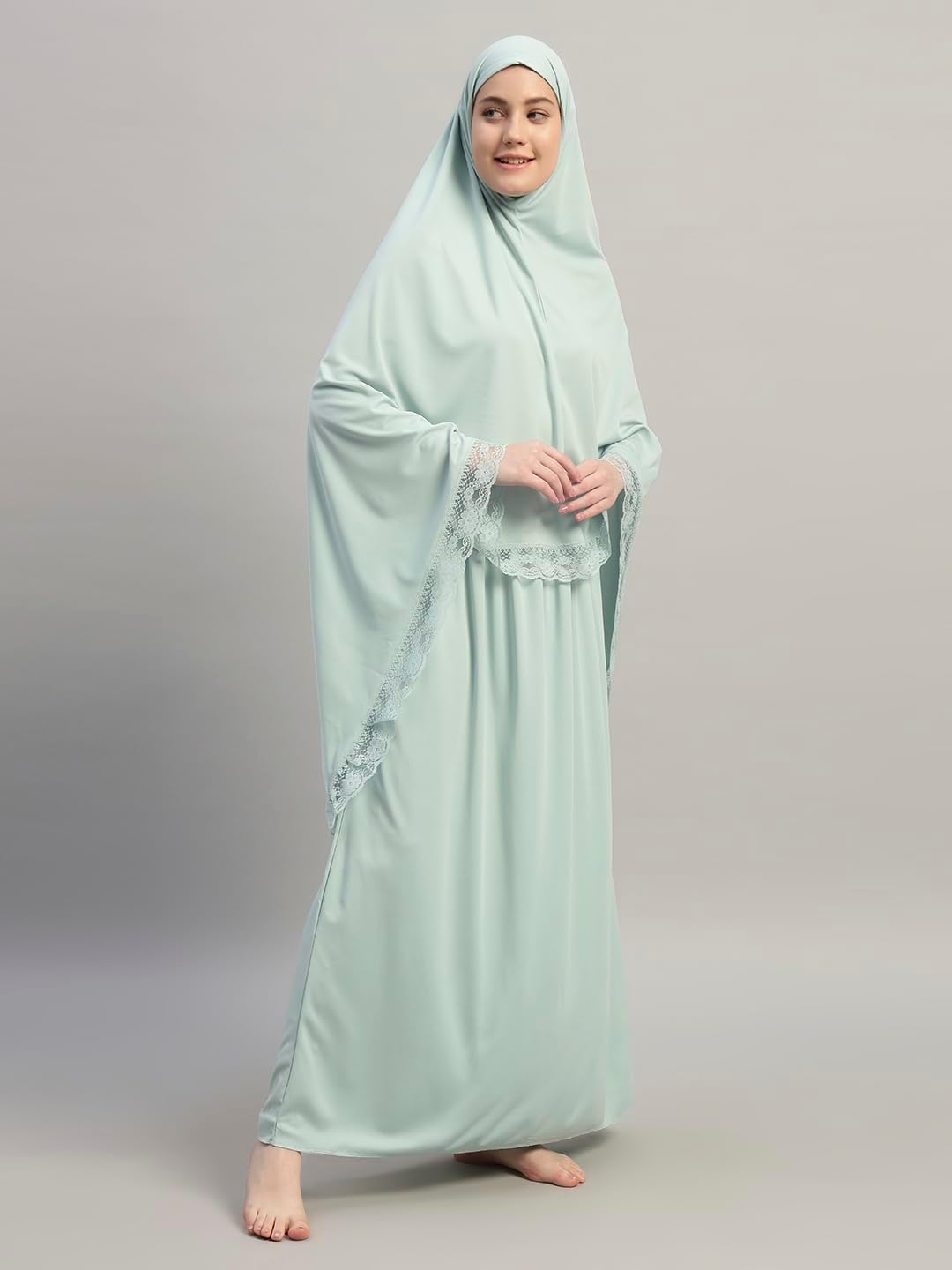 Women's Two-Piece Islamic Prayer Dress – Jilbab Abaya Set, Modest Prayer Outfit for Muslim Women, Umrah & Ramadan Essentials