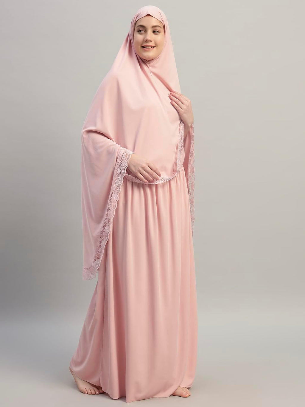 Women's Two-Piece Islamic Prayer Dress – Jilbab Abaya Set, Modest Prayer Outfit for Muslim Women, Umrah & Ramadan Essentials