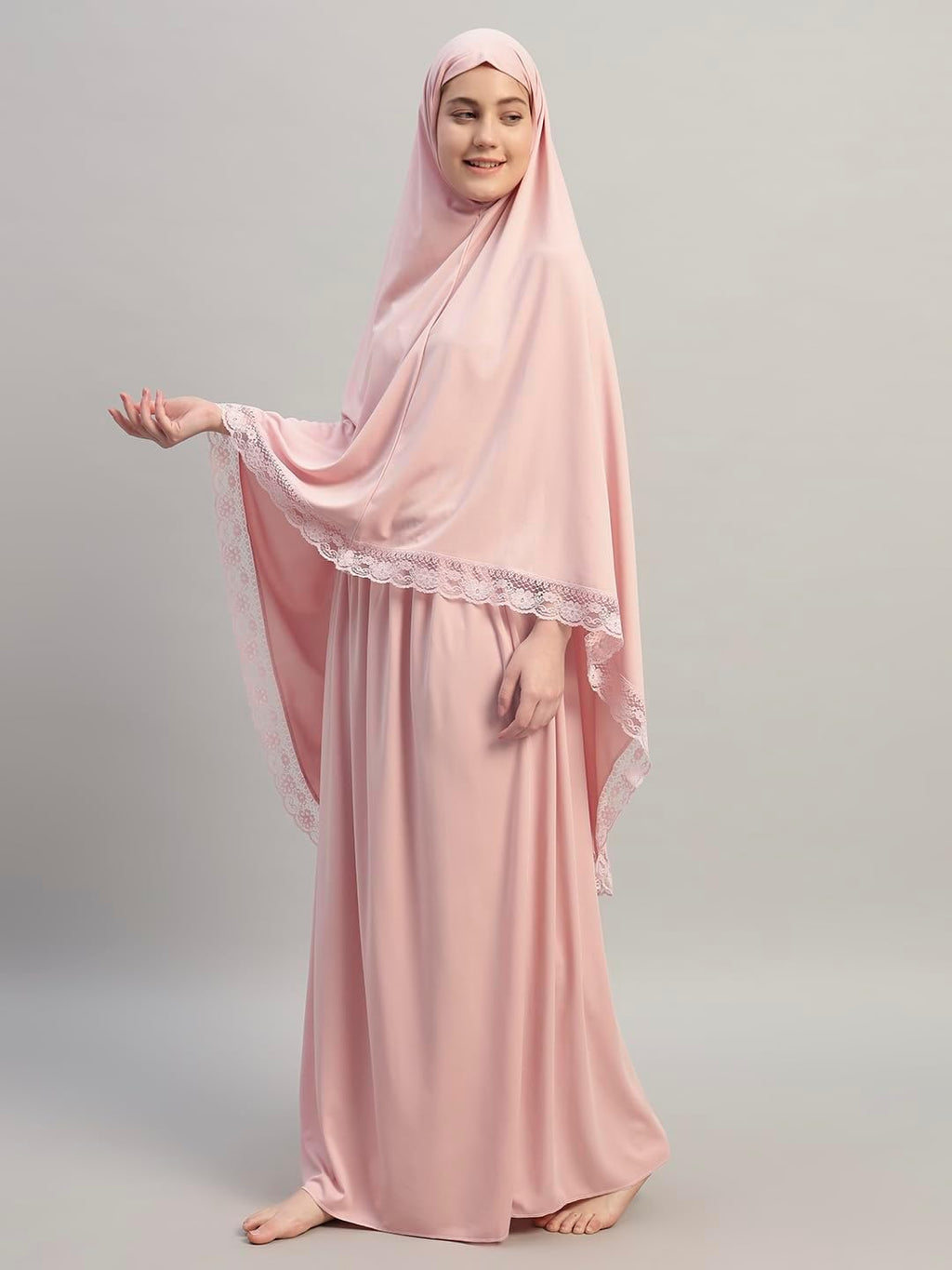 Women's Two-Piece Islamic Prayer Dress – Jilbab Abaya Set, Modest Prayer Outfit for Muslim Women, Umrah & Ramadan Essentials