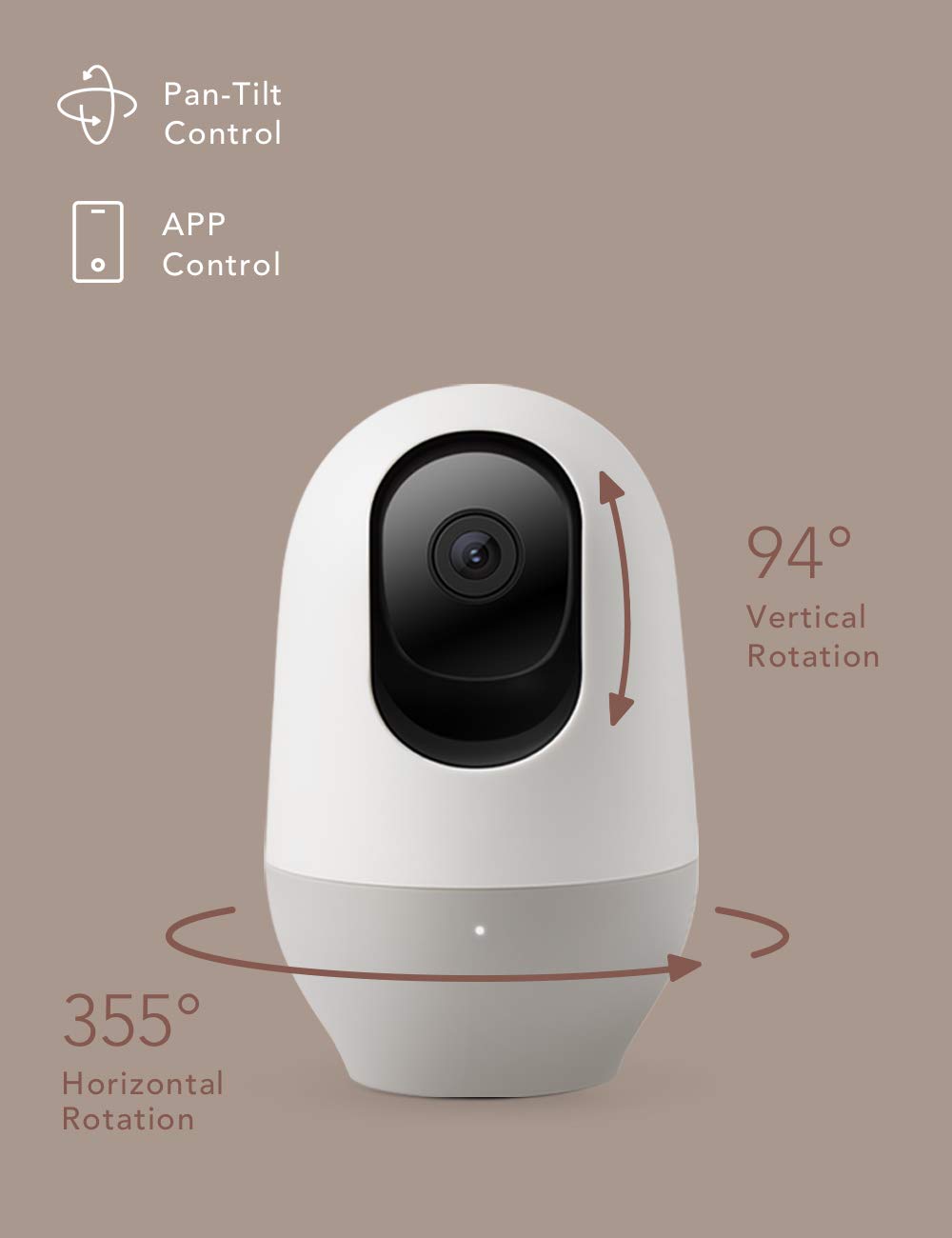 nooie Security Indoor Camera for Home, 2K 360° WiFi Baby&Pet Monitor Cam