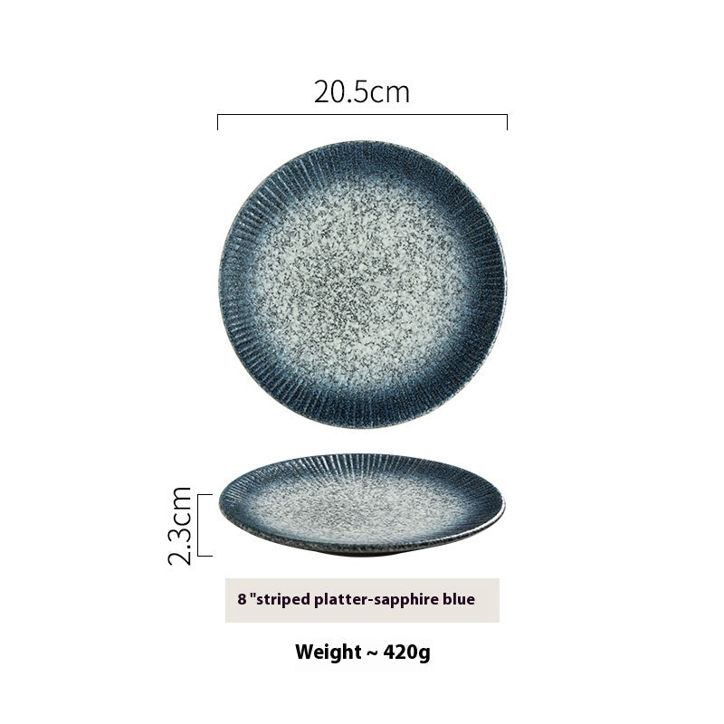 Western Cuisine Steak Stripe Ceramic Dim Sum Plate