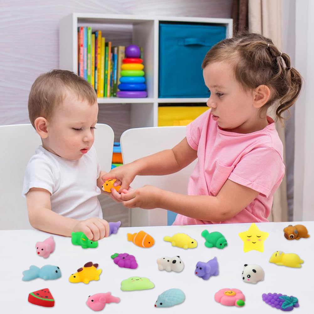 30 Pack Squishy Toys, Kawaii Squishies Party Favors for Kids 4-8 8-12 Treasure Box Toys for Classroom Birthday Xmas Gifts Goodie Bag Mini Animals Mochi Squishy Stress Relief Sensory Toys Random