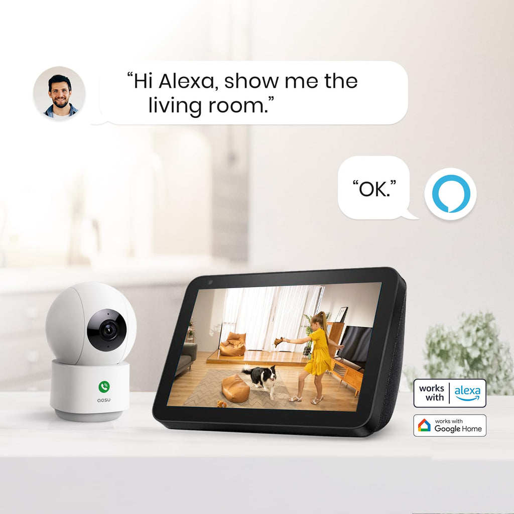 aosu 4MP Indoor Security Camera - Baby & Pet Monitoring with 5/2.4 GHz WiFi