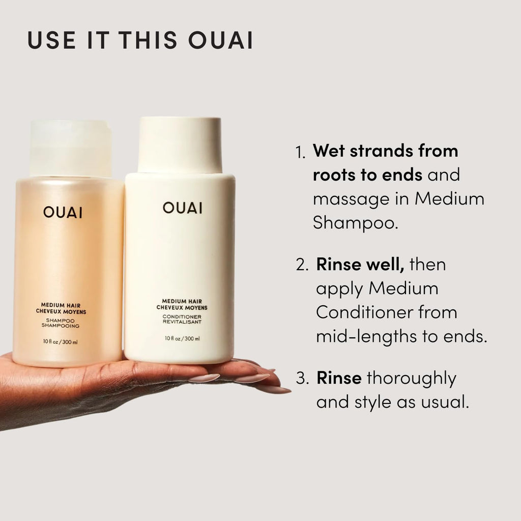 OUAI Fine Shampoo and Conditioner Set (10 Fl Oz)