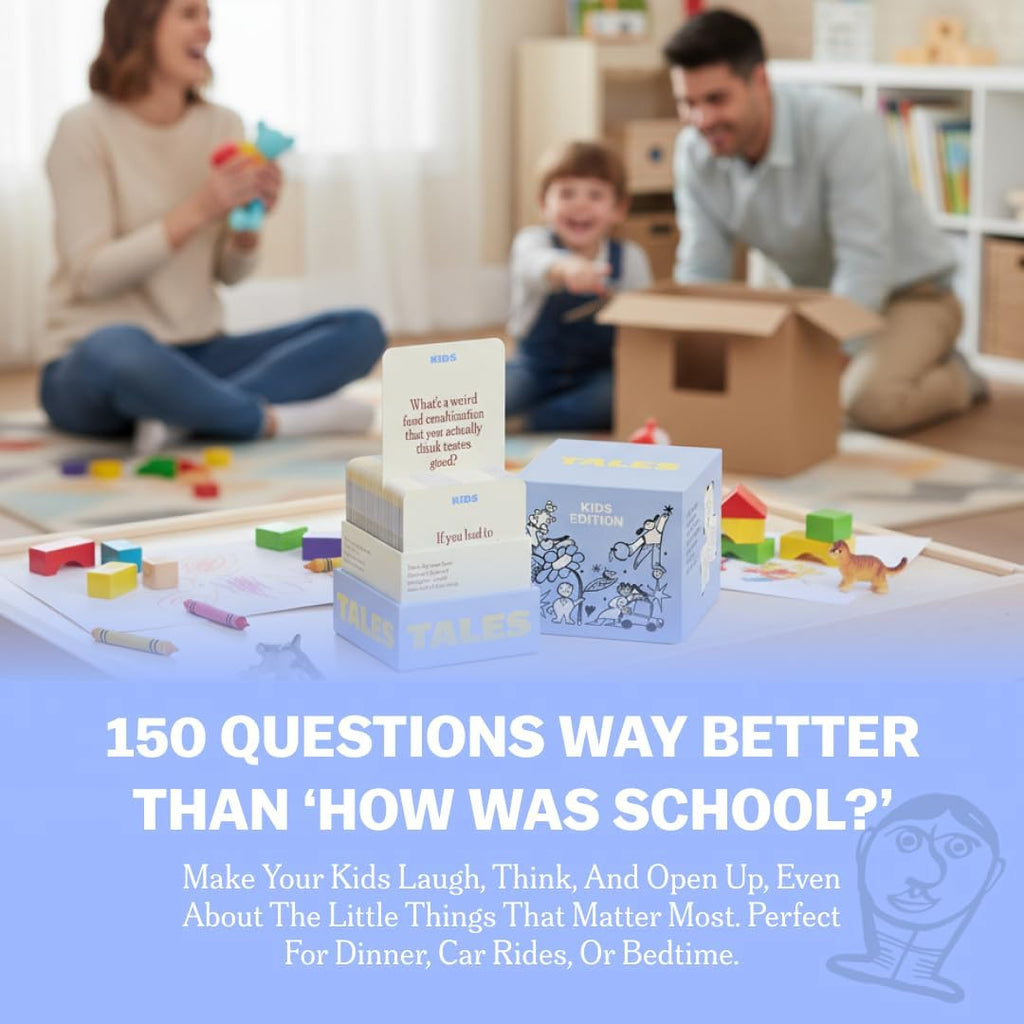 TALES 150 Conversation Cards, Kids Edition, Road Trip Game, Family Bonding