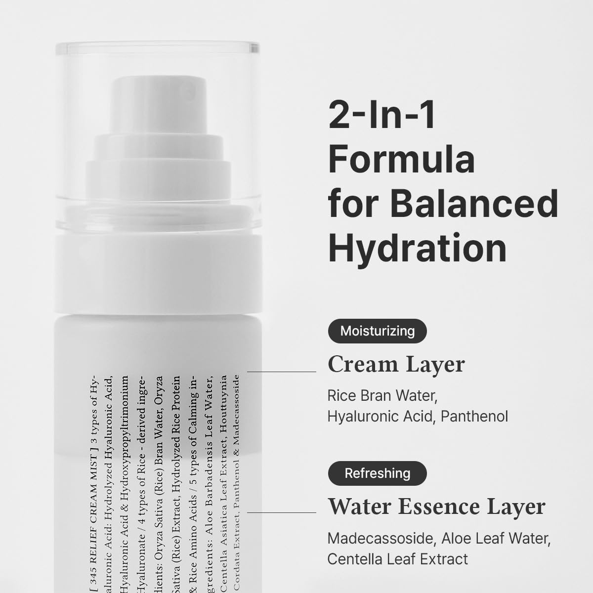 Dr.Althea 345 Relief Cream Mist, Korean Vegan Skin Care, 3.38 Fl Oz