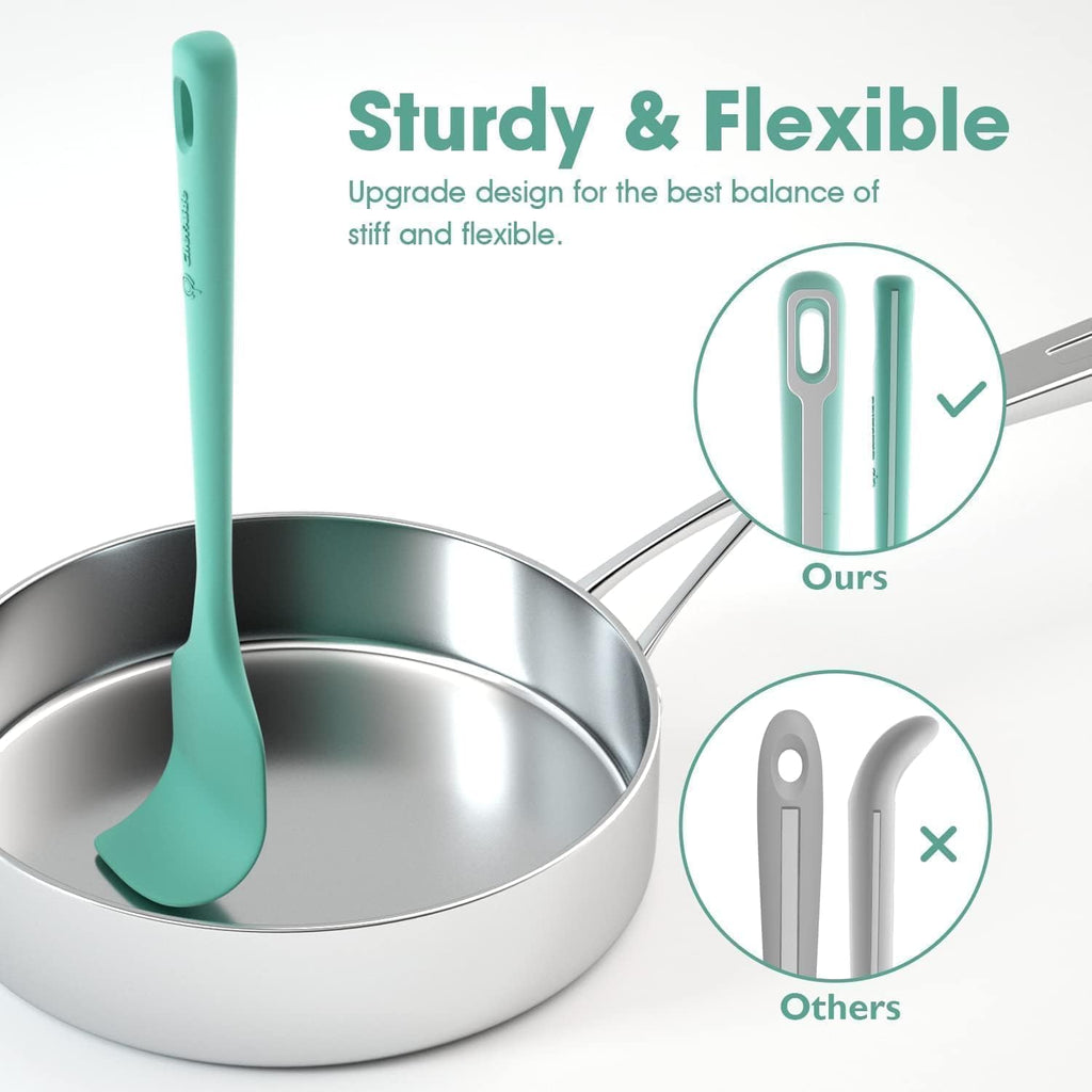 ChefAide 5 Pieces Silicone Spatulas Set, Heat Resistant Rubber Spatula