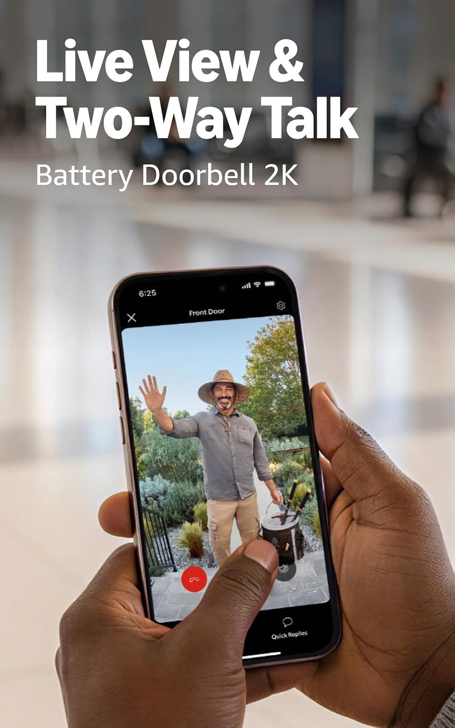 Ring Battery Doorbell 2K (newest model) Retinal 2K with wide-angle video, up to 6x Enhanced Zoom, Two-Way Talk, and Built-In Battery, Matte Mocha