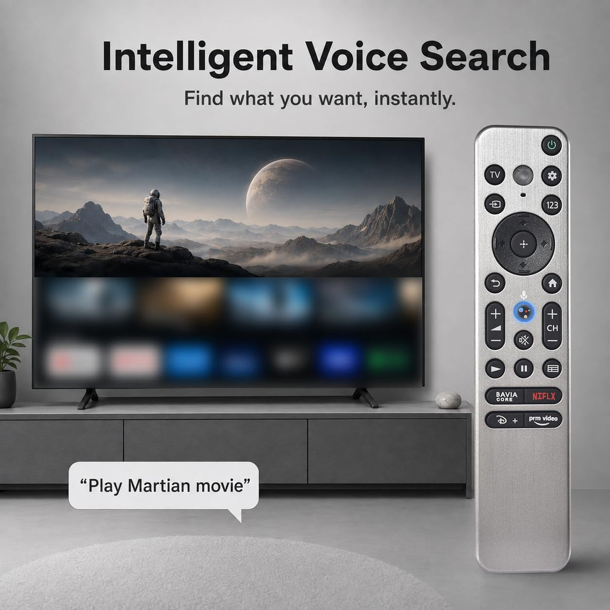 Replacement for Sony Remote,for All 2019-2026 Bravia Smart TV Voice Control