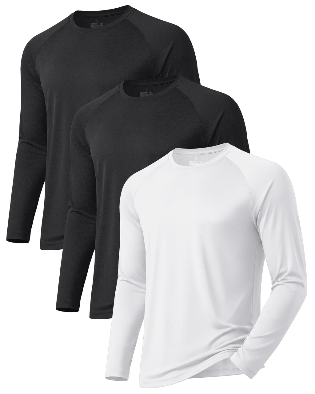 3 Pack Long Sleeve Shirts for Men Sun Protection Quick Dry Workout T Shirts