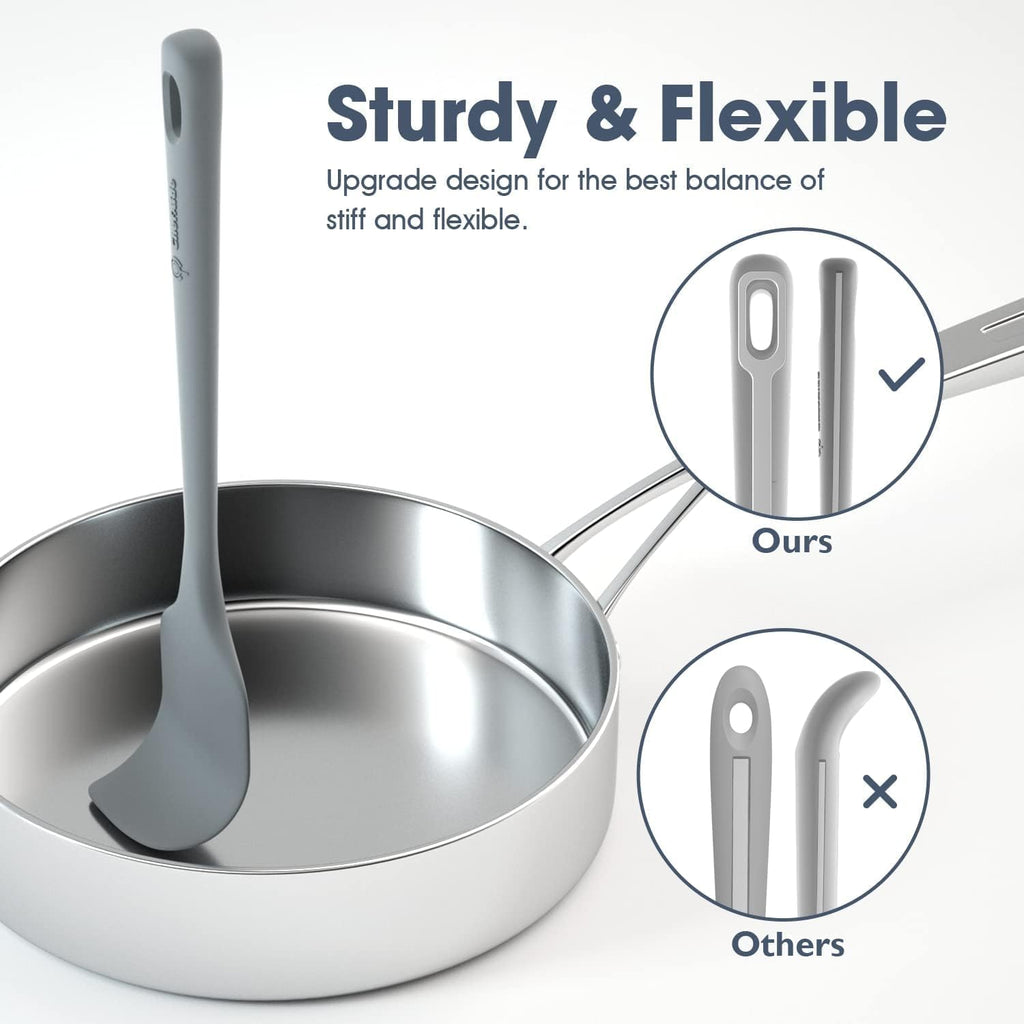 ChefAide 5 Pieces Silicone Spatulas Set, Heat Resistant Rubber Spatula
