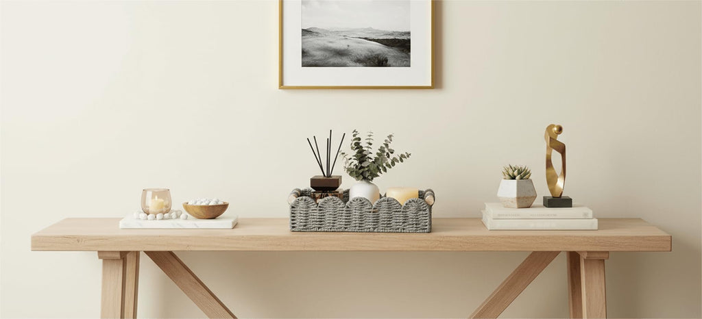 CubesLand Scalloped Toilet Paper Storage Basket W/Handle for Home Decor