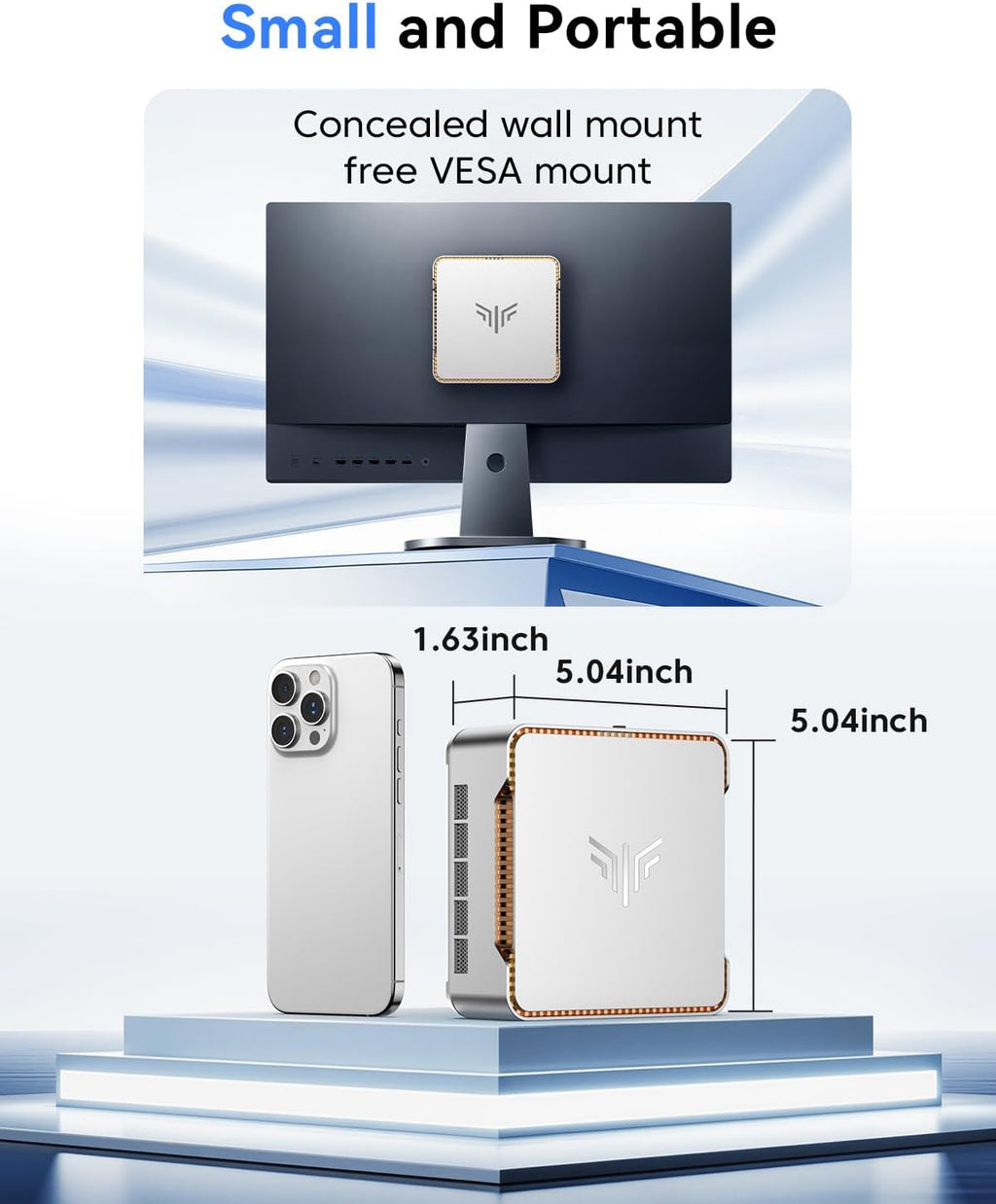 KAMRUI Pinova P2 Mini PC 16GB RAM 512GB SSD, AMD Ryzen 4300U(Beats 5400U/3500U/N95,Up to 3.7GHz,4C/8T) Mini Computers,Triple 4K Display/HDMI+DP+Type-C/WiFi/BT for Home/Business Mini Desktop Computers