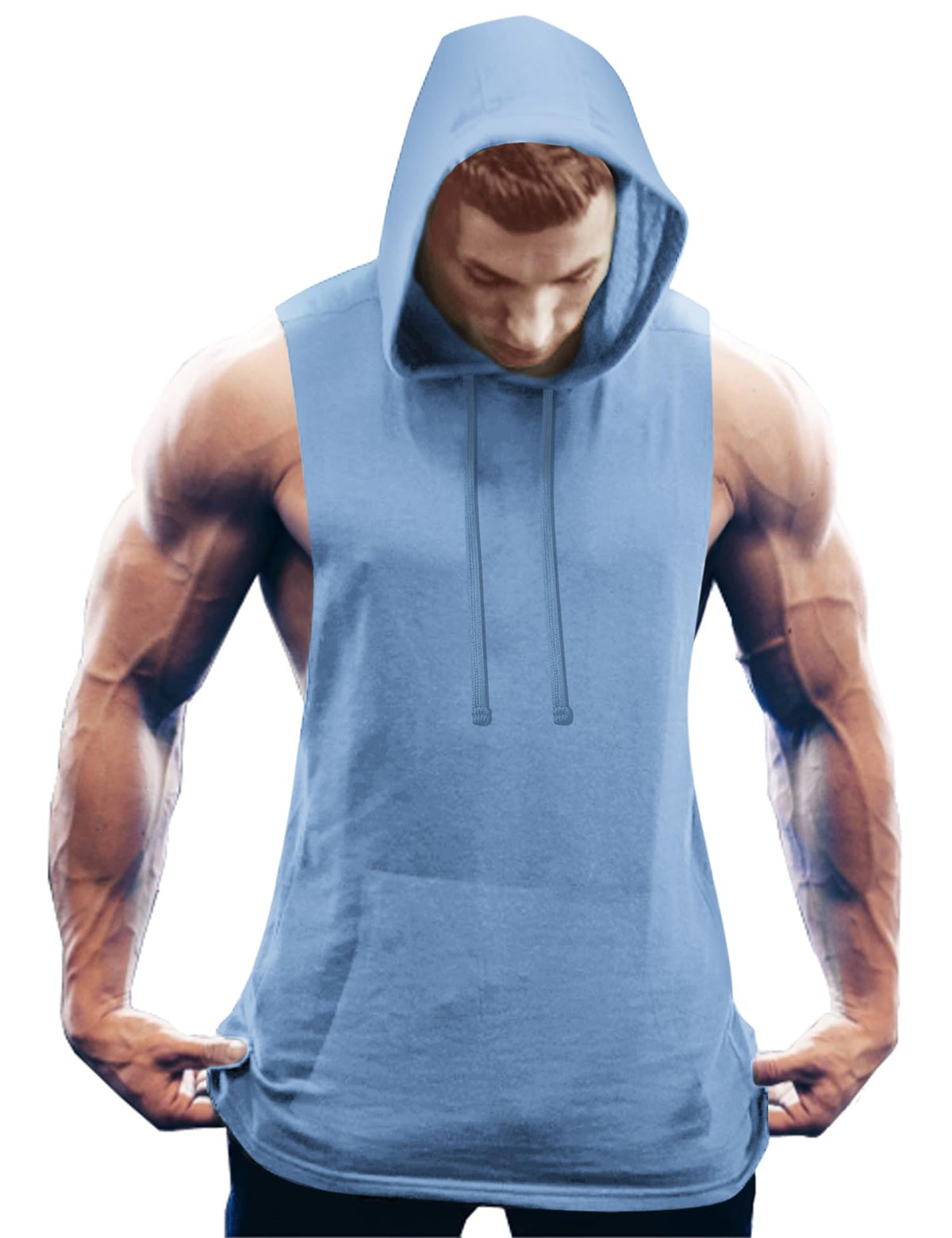 COOFANDY Men's Workout Hooded Tank Tops Bodybuilding Muscle Cut Off T Shirt Sleeveless Gym Hoodies