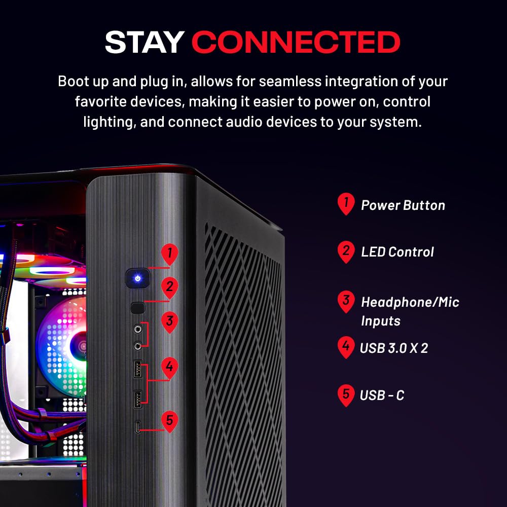 Skytech Gaming PC Desktop, Ryzen 7 7700, RTX 5060 Ti 8GB, 32GB RAM, 1TB SSD