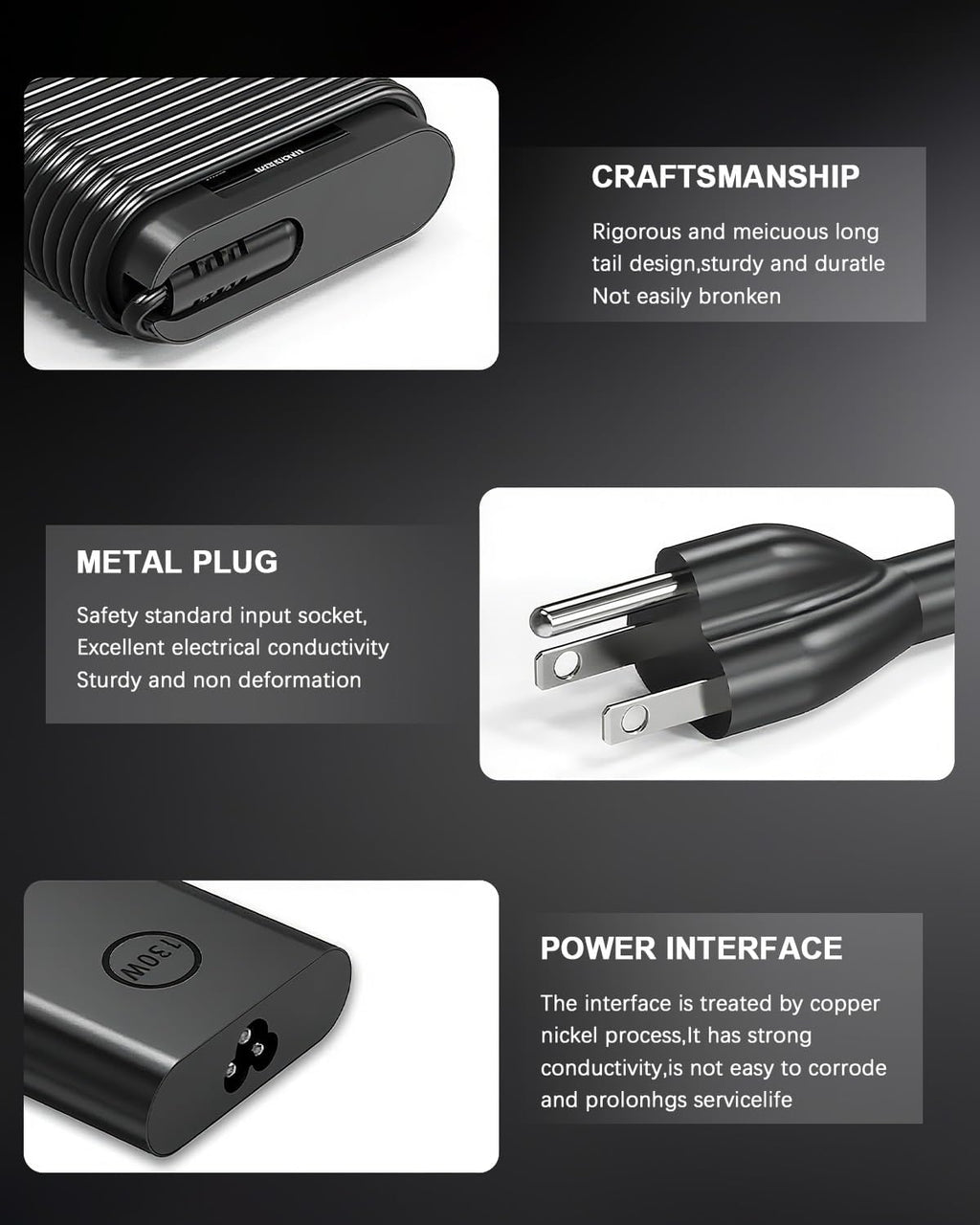 130W USB C Laptop Charger Compatible with Dell Precision 5570 5560 5550 5530 5760 5750 3560 Latitude 7410 7310 7210 9410 9510 5420 5520 5510 XPS 15 17 2in1 9575 9500 9700 Power Cord