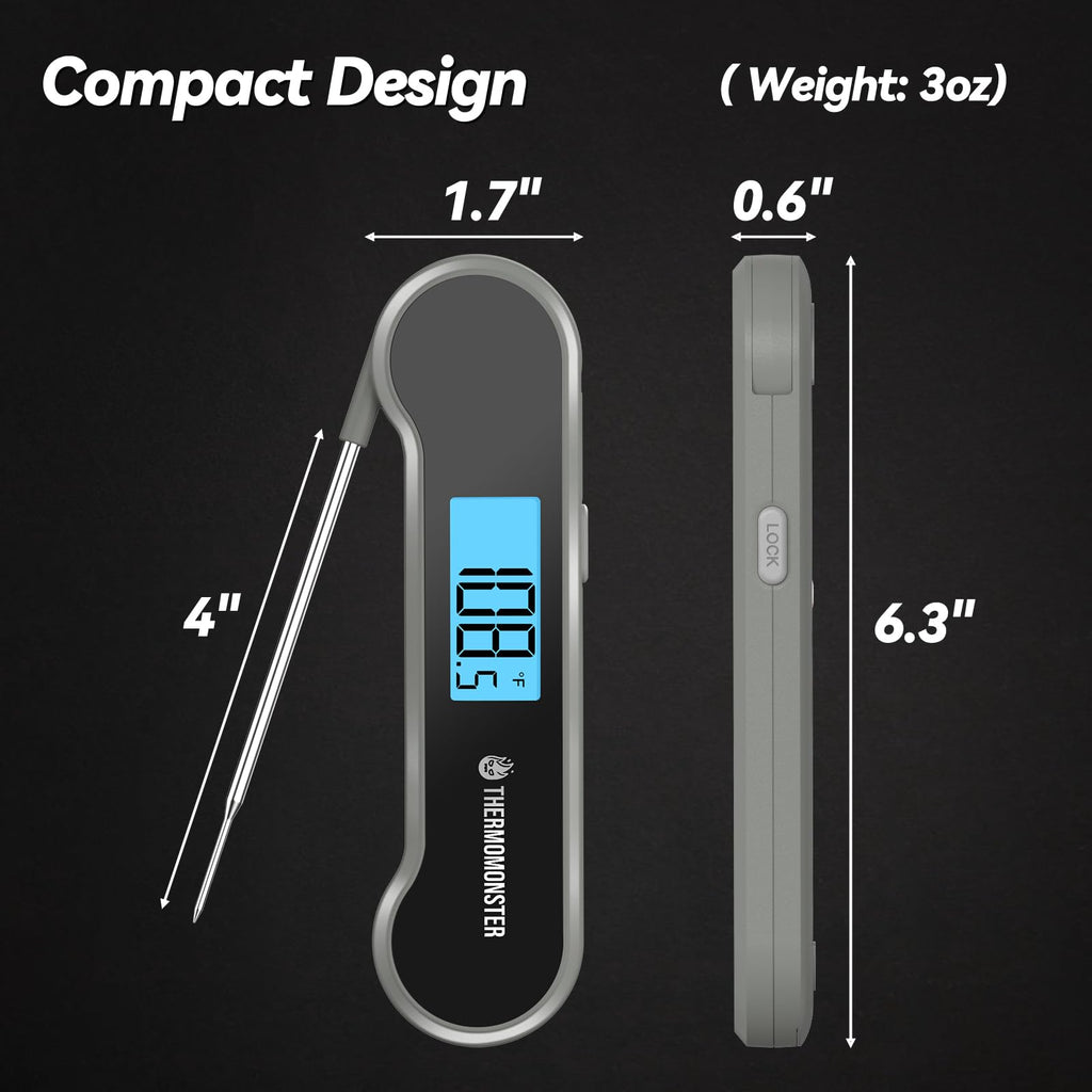 0.5 Sec Instant Read Meat Thermometer Digital for Cooking, Red