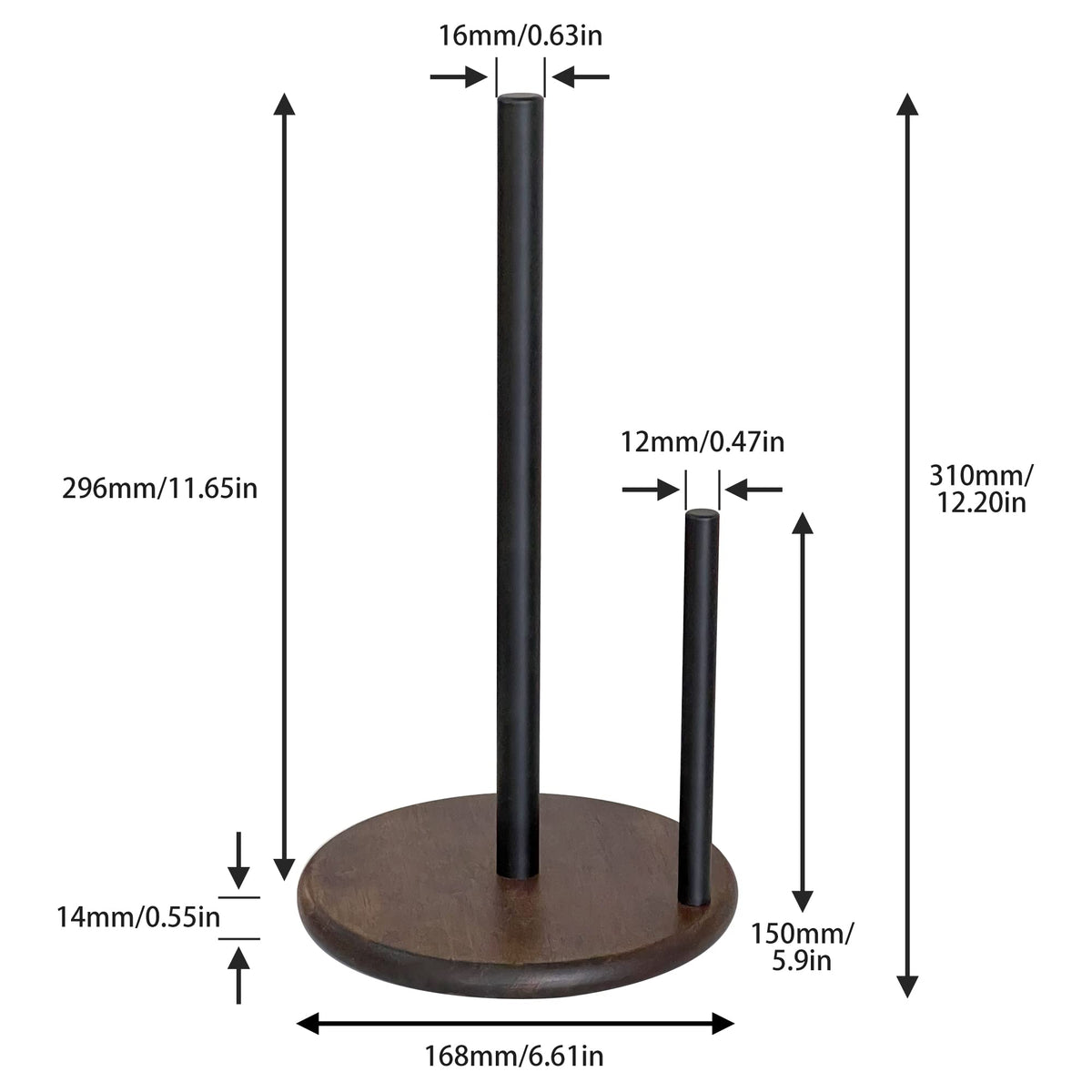 Paper Towel Holder Black Stainless Steel Kitchen Countertop Roll Organizer