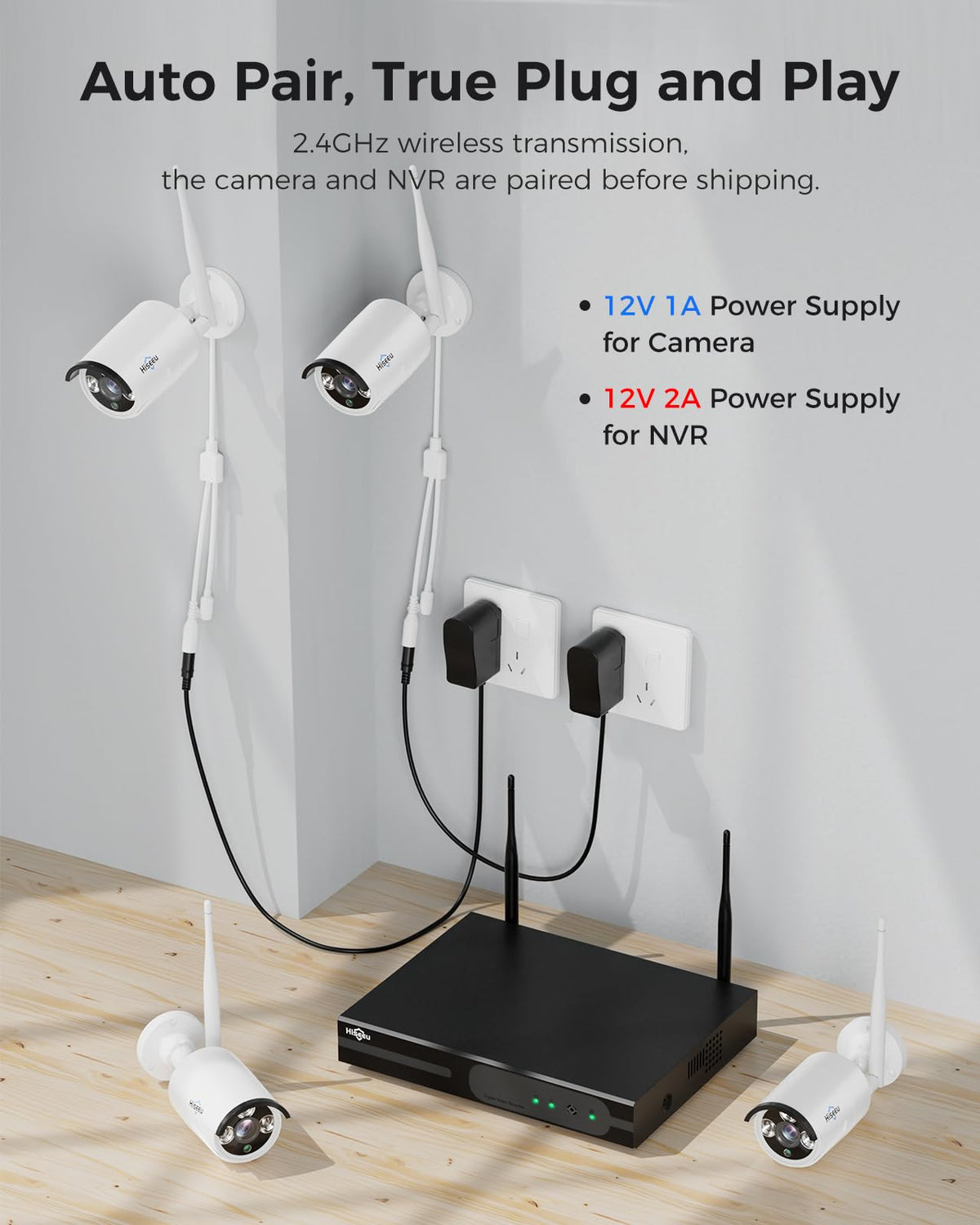 Hiseeu 5MP Home Security Camera System Outdoor, 2.4G/5G Wireless WiFi Pro