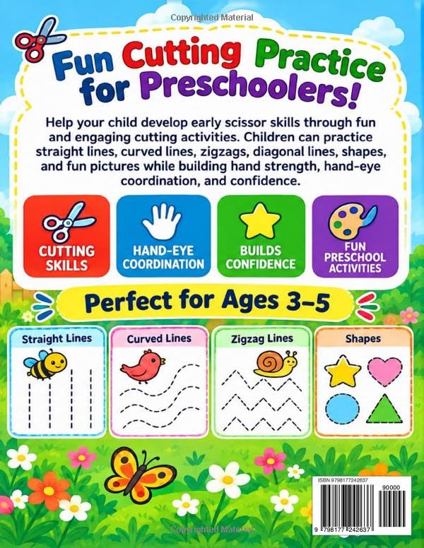 My First Scissor Skills Workbook: A Preschool Cutting Skills Activity Book for Kids Ages 3–5
