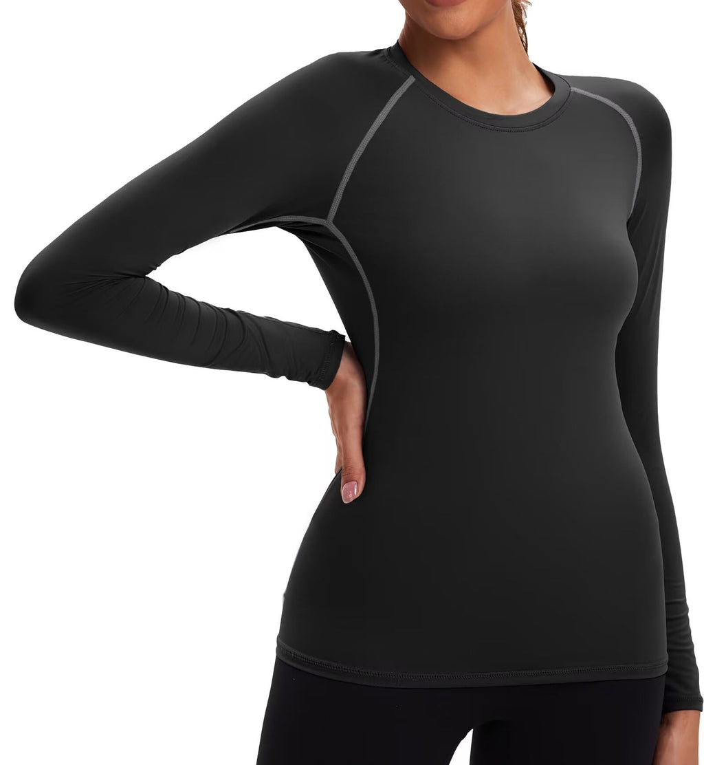 5 Pack Women's Compression Shirts Long Sleeve for Workout & Baselayer