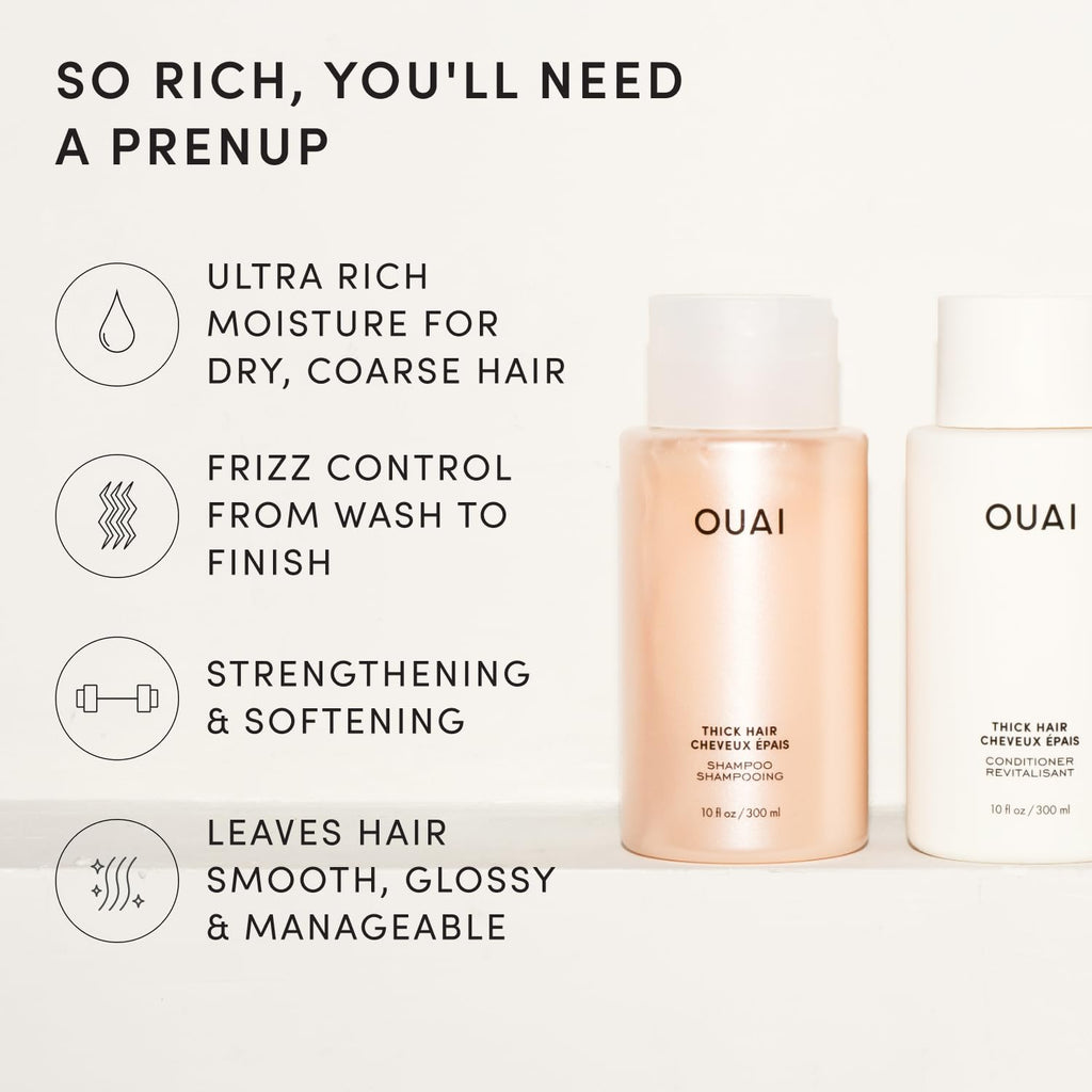 OUAI Fine Shampoo and Conditioner Set (10 Fl Oz)