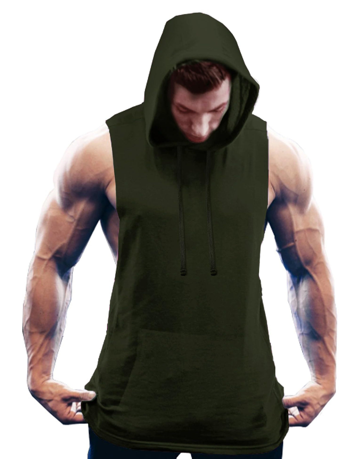COOFANDY Men's Workout Hooded Tank Tops Bodybuilding Muscle Cut Off T Shirt Sleeveless Gym Hoodies