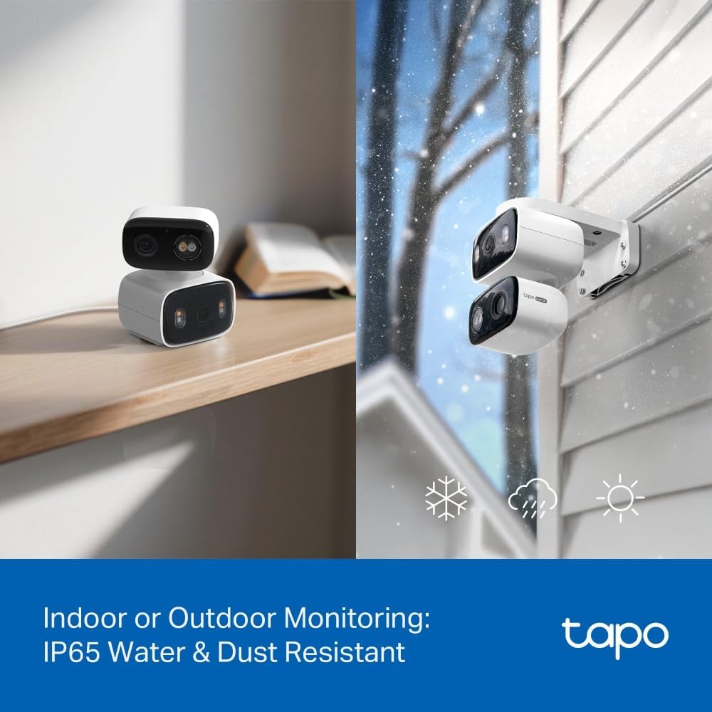 Tapo 2K Indoor/Outdoor Dual Lens Pan/Tilt Wired Security Camera, C246D