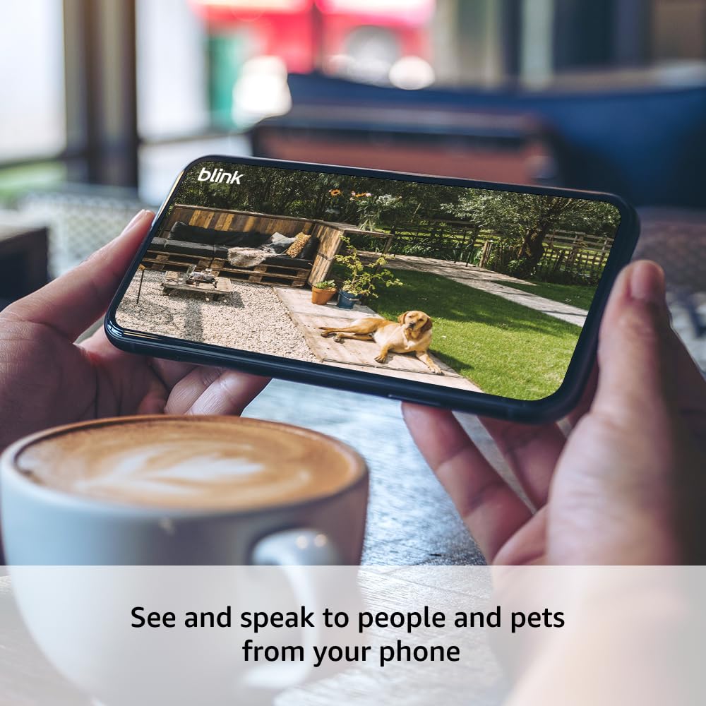 Blink Outdoor 4 and Wired Doorbell 2K+ (newest model) — Two-year battery 1080p cameras and 2K hardwired doorbell. Sync Module Core included — 3 Cameras + Doorbell (Black)