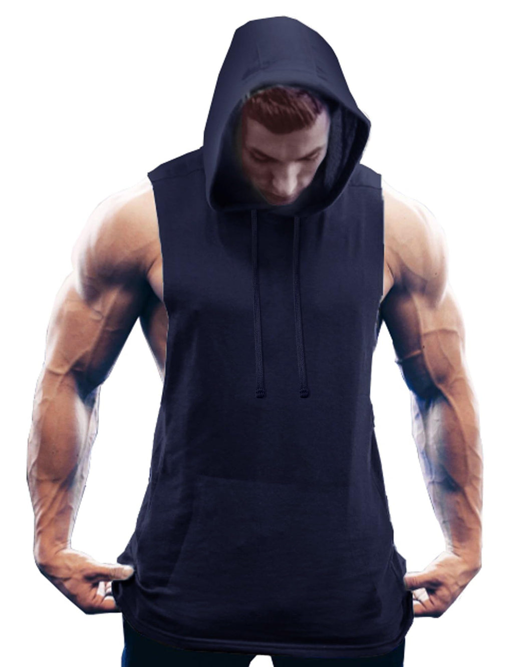COOFANDY Men's Workout Hooded Tank Tops Bodybuilding Muscle Cut Off T Shirt Sleeveless Gym Hoodies
