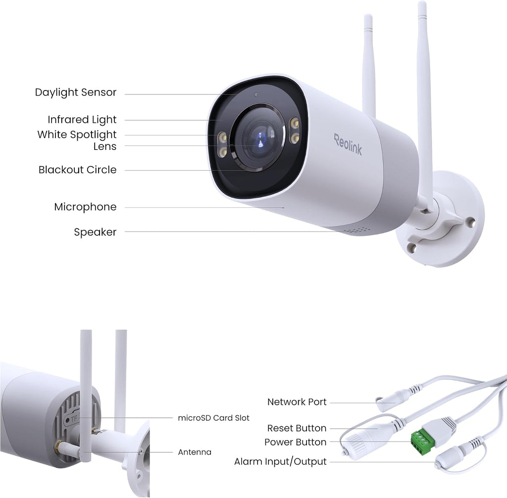 ريو لينك كاميرا مراقبة سلكية 4K 8MP PoE للاستخدام الداخلي/الخارجي، رؤية