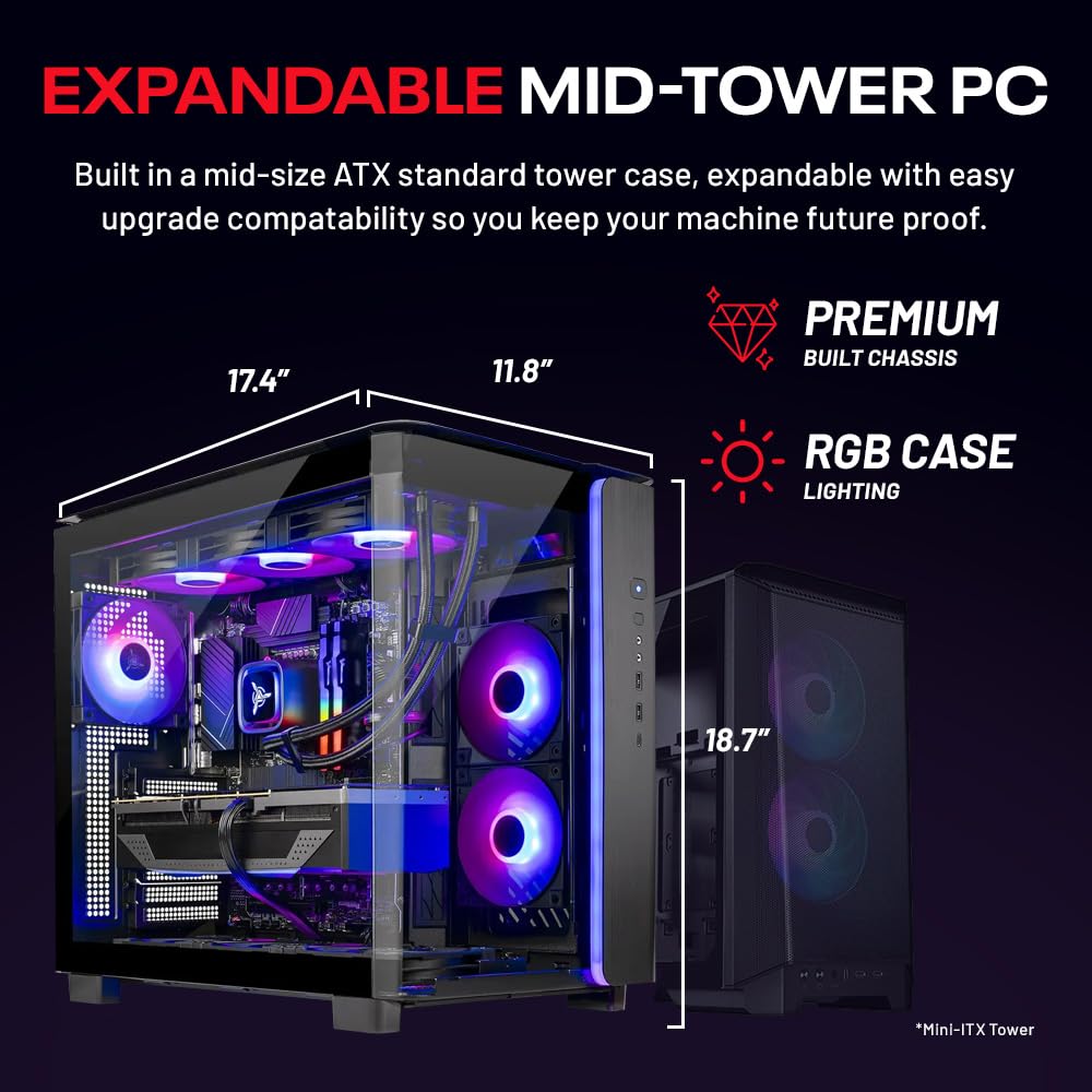 Skytech Gaming PC Desktop, Ryzen 7 7700, RTX 5060 Ti 8GB, 32GB RAM, 1TB SSD