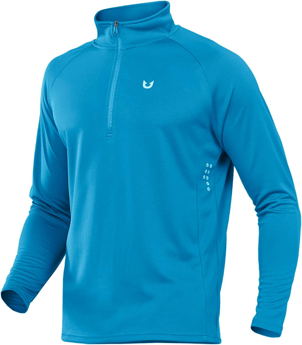 NORTHYARD Men's Quarter Zip Pullover Athletic Running Shirts Long Sleeve