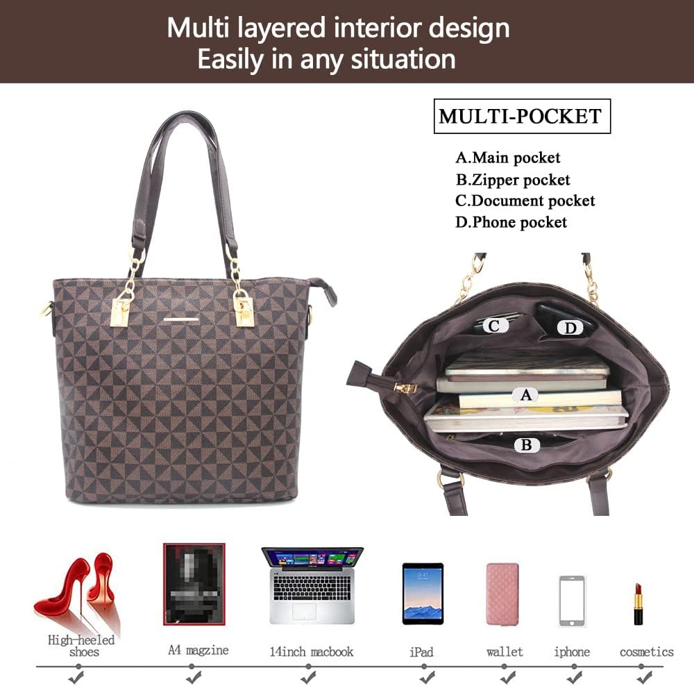 2E-youth Damen Geldbrsen und Handtaschen Set Tragetasche, Umhngetasche