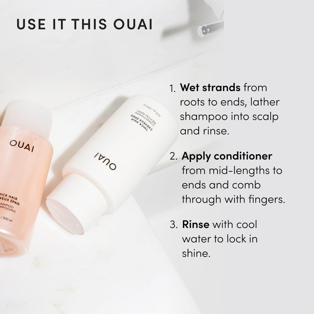 OUAI Fine Shampoo and Conditioner Set (10 Fl Oz)