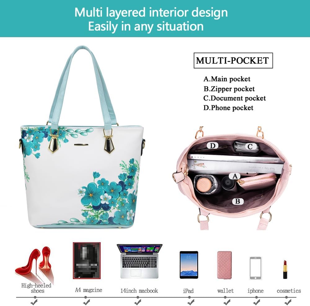 2E-youth Damen Geldbrsen und Handtaschen Set Tragetasche, Umhngetasche