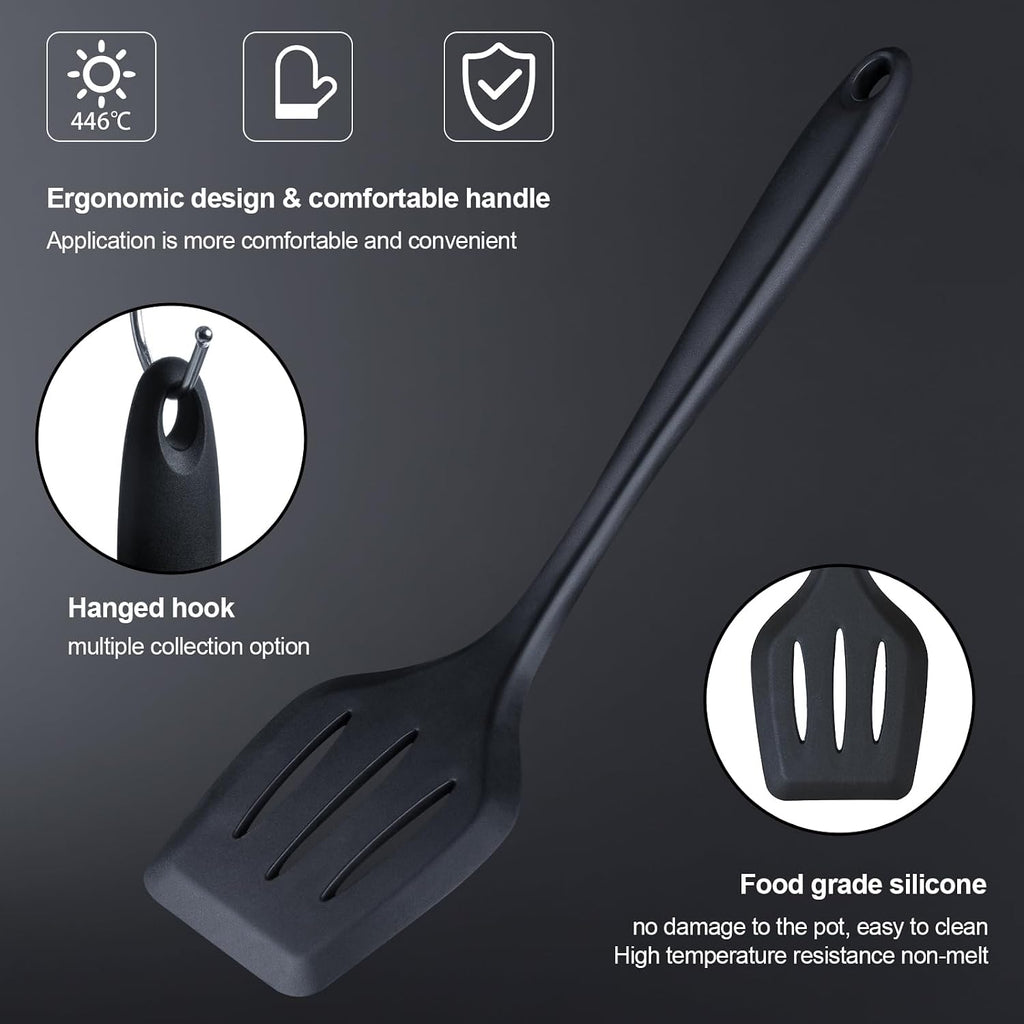Kitchen Utensils Set,18-Piece Cooking Utensils and Knife Set,Black