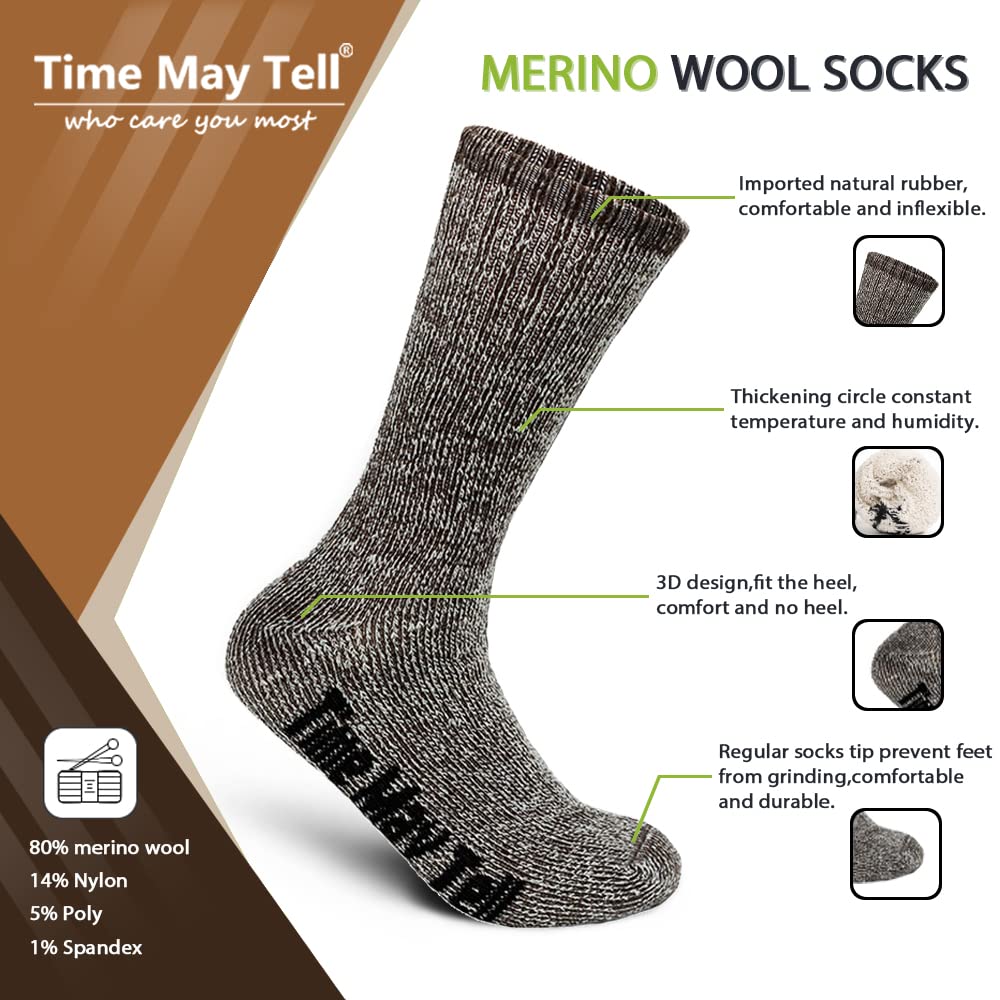 Merino Wool Socks for Men & Women, Thermal Warm Winter Socks