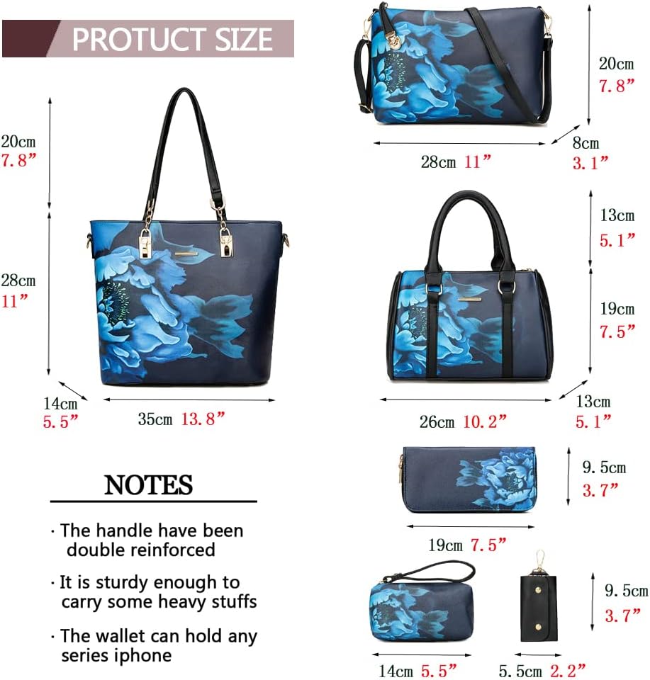 2E-youth Damen Geldbrsen und Handtaschen Set Tragetasche, Umhngetasche