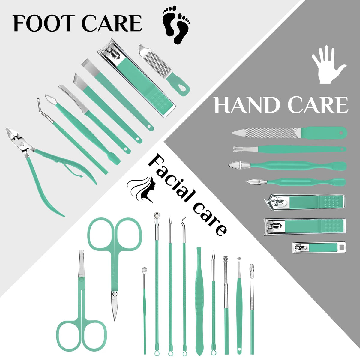 MINKINH Manicure Set Nail Clippers Set Pedicure Kit, 26-Piece Brown