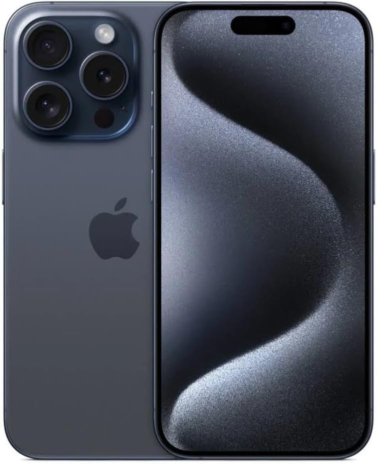 Apple iPhone 15 Pro, 128GB, Blue Titanium - Unlocked (Renewed)