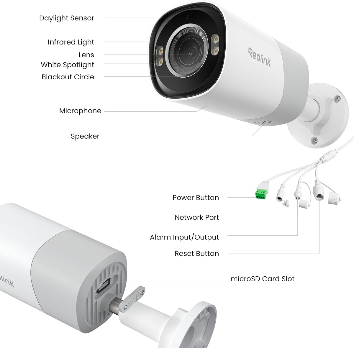 ريو لينك كاميرا مراقبة سلكية 4K 8MP PoE للاستخدام الداخلي/الخارجي، رؤية